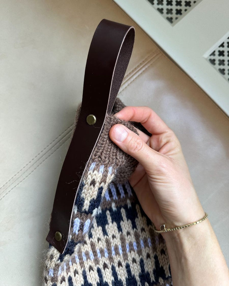 Leather strap for christmas stocking  - Dark brown