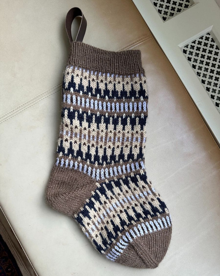 Leather strap for christmas stocking  - Dark brown