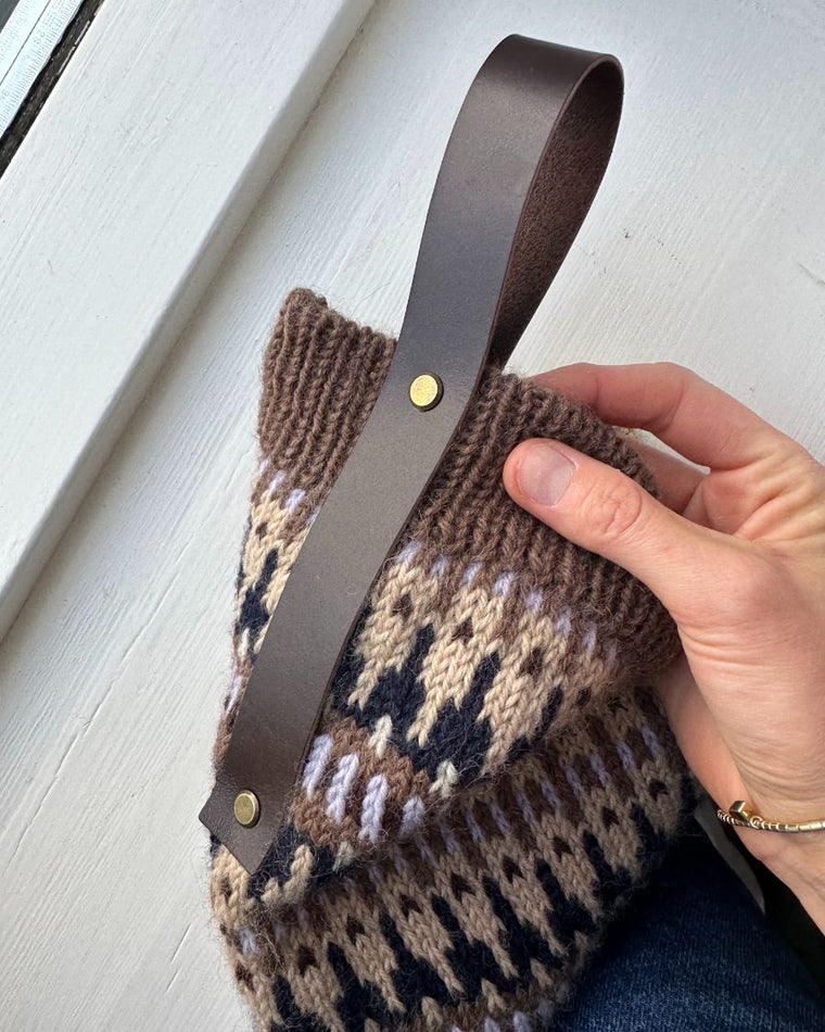 Leather strap for christmas stocking  - Dark brown