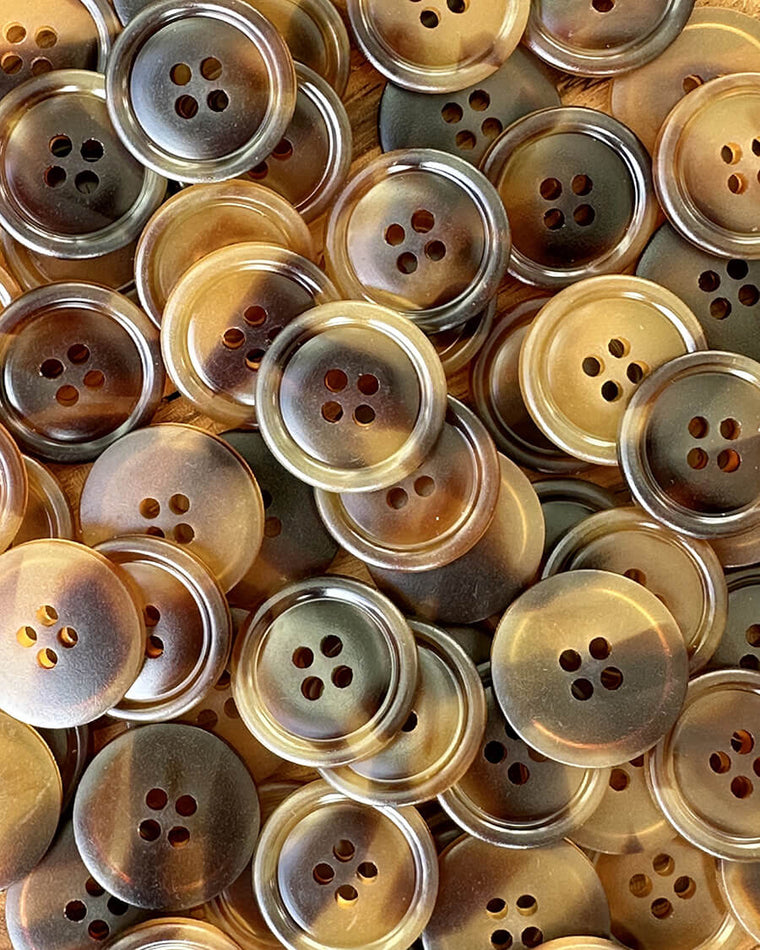 mørkebrun galalit knap på jenny jacket v-neck