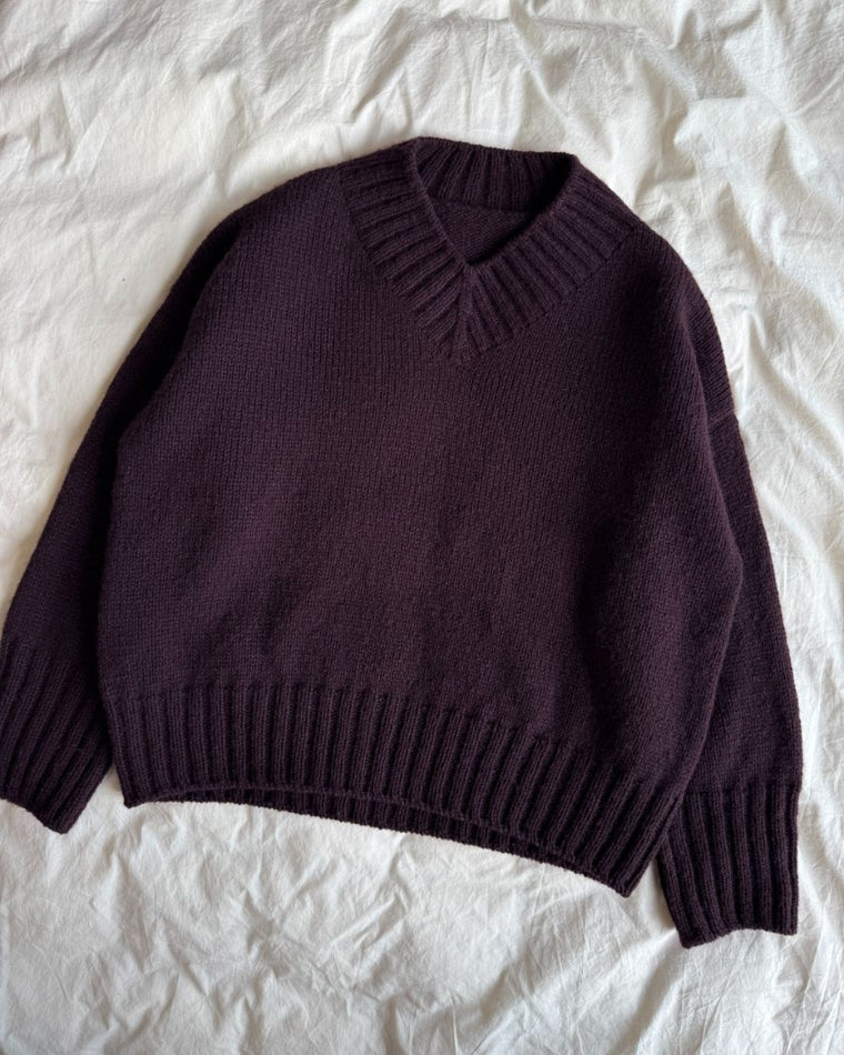 Detaljebillede af bordeaux Hannah Sweater V-neck