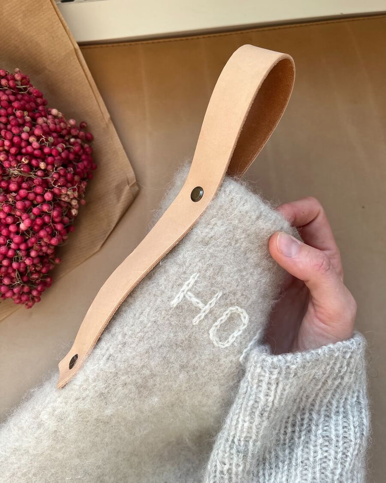 Leather strap for christmas stocking