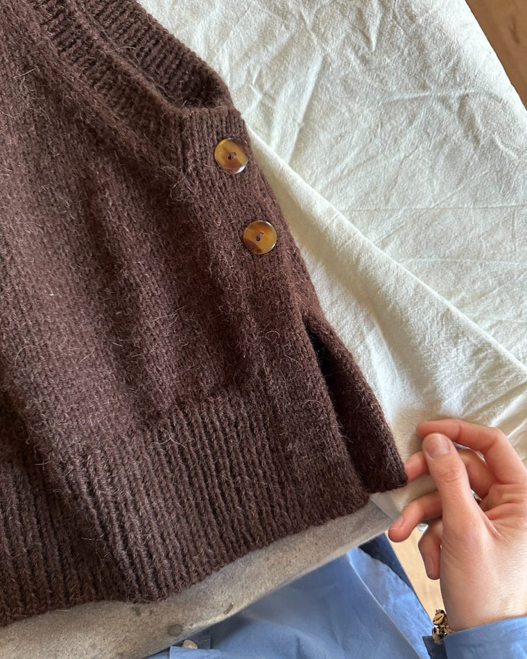 2-hole galalith buttons Ø20 mm - Dark brown - 8 pcs