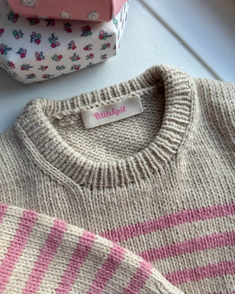 5 Petiteknit labels i bubblegum