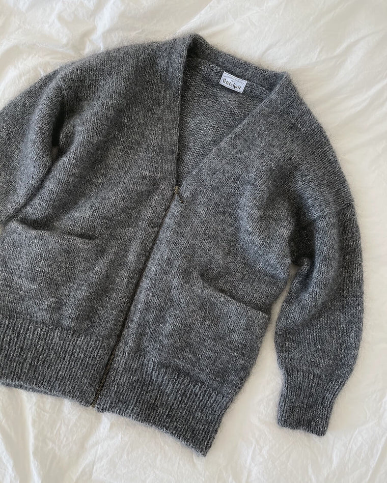 Detaljebillede af grå Zipper Jacket